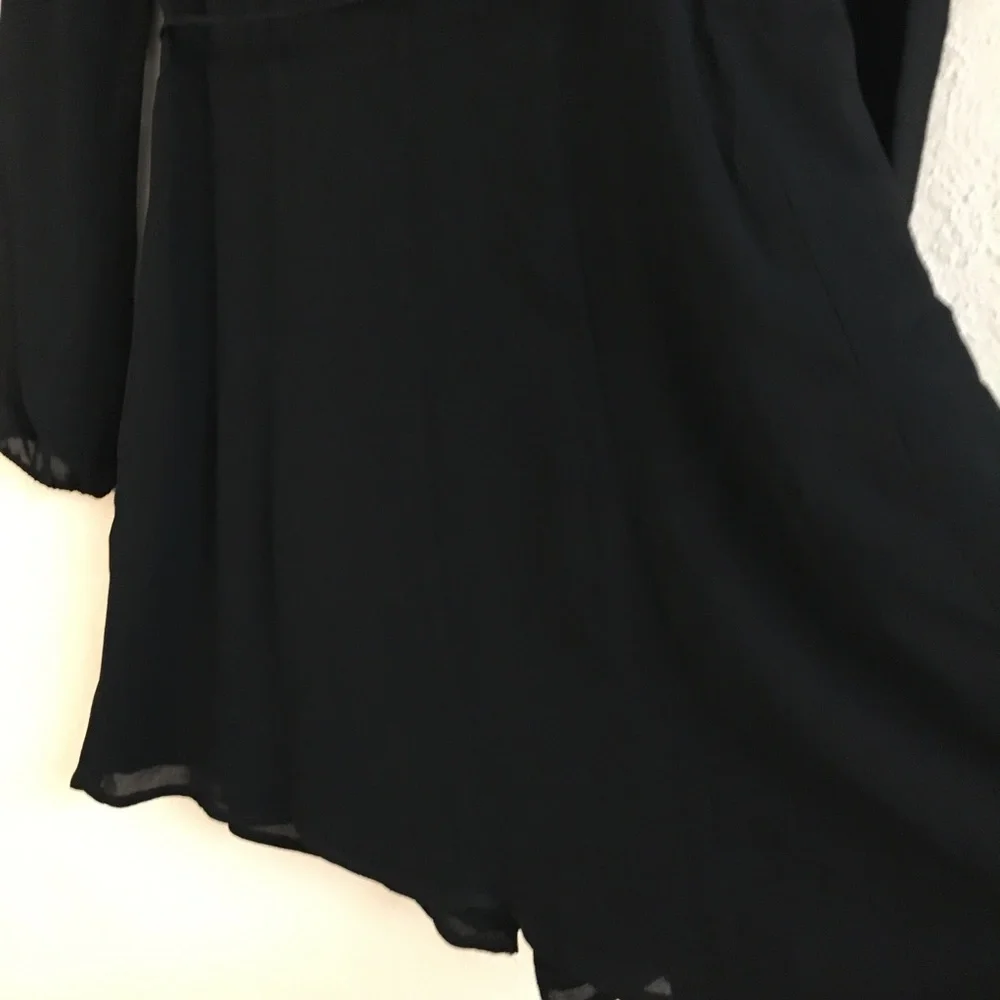 Reformation Mini Wrap Dress Size SP Black Party Cocktail Wedding Evening - Picture 15 of 15